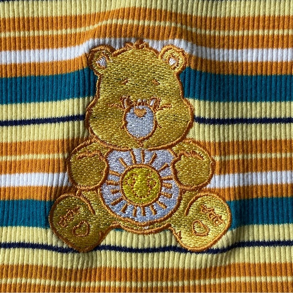 Care Bears Size Small 6 7 Funshine Bear Orange Green Tank Top Stripes Girls EUC - Picture 6 of 16